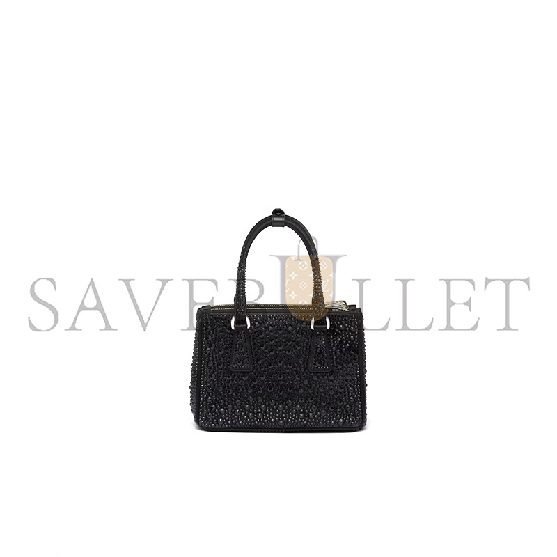 PRADA GALLERIA SATIN MINI-BAG WITH CRYSTALS 1BA906 (20*14.5*9.5cm) PRADA GALLERIA SATIN MINI-BAG WITH CRYSTALS 1BA906 (20*14.5*9.5cm)